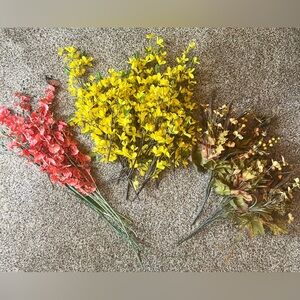 EUC Miscellaneous Faux Florals in yellow, coral and fall colors